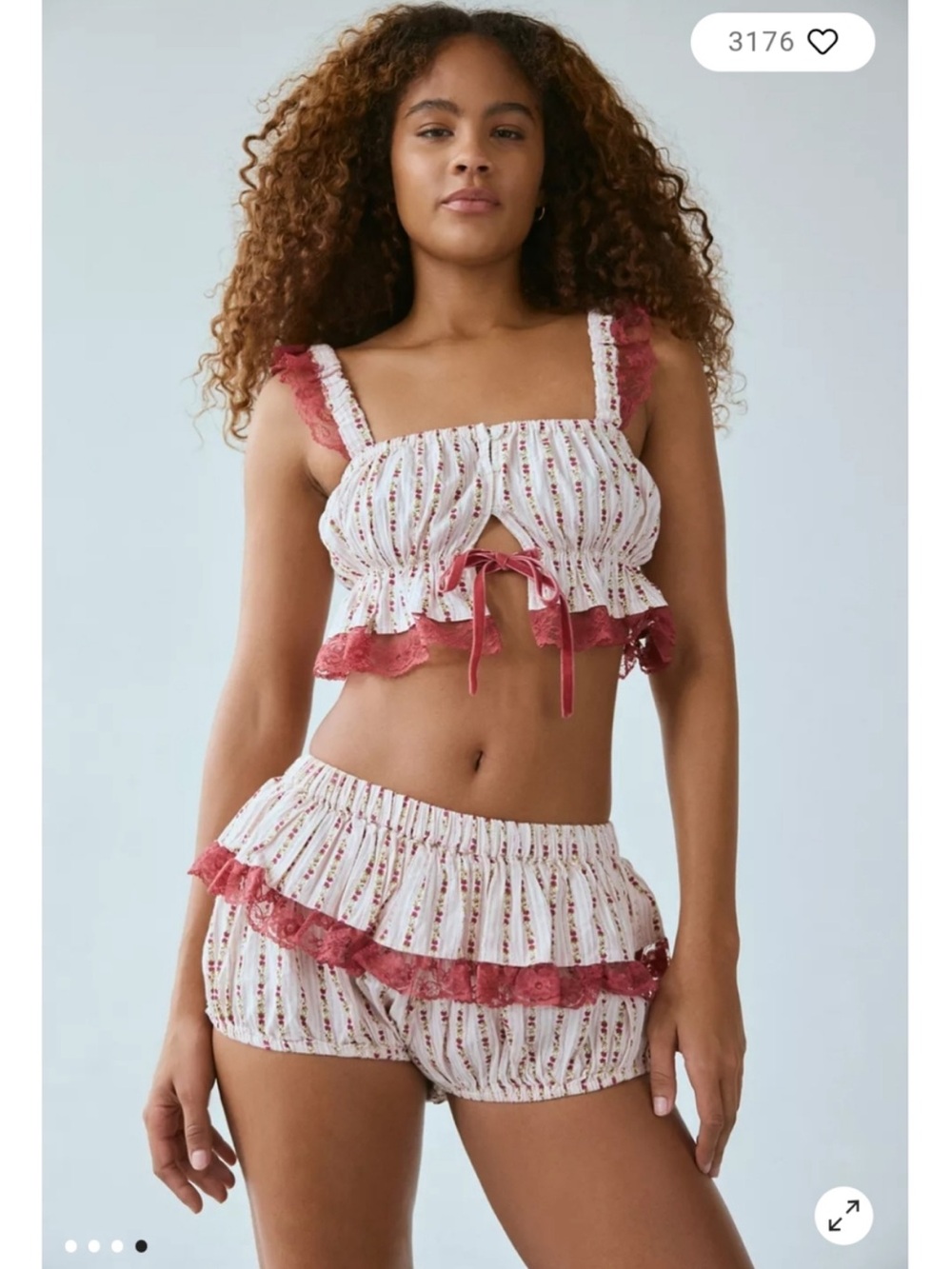 Urban Outfitters Out From Under, Hearts Desire Skirted Bloomer Shorts and Cami